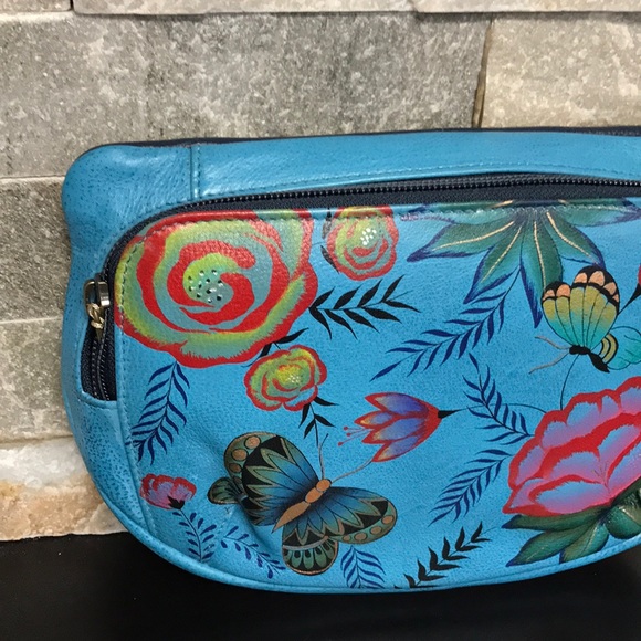 🎁 Anuschka Hand-Painted Leather Belt Bag - Picture 2 of 6
